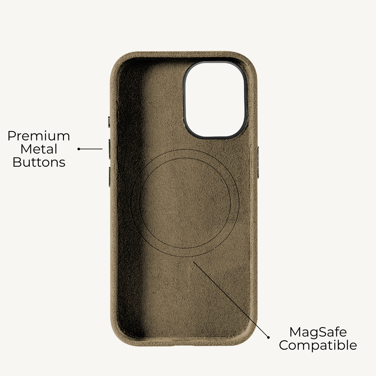 iPhone 16 Alcantara Case Taupe