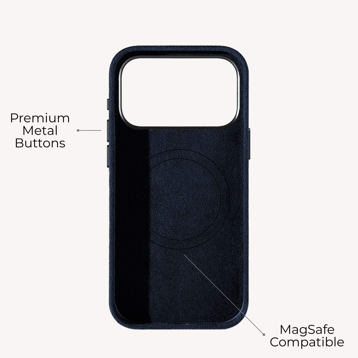 iPhone 17 Pro Max Alcantara Case Navy Blue