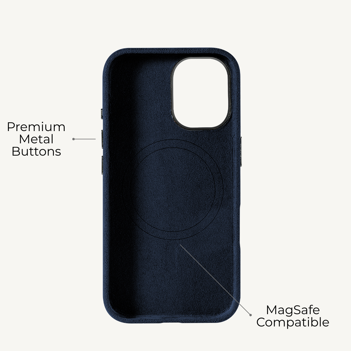 iPhone 16 Alcantara Case Navy Blue