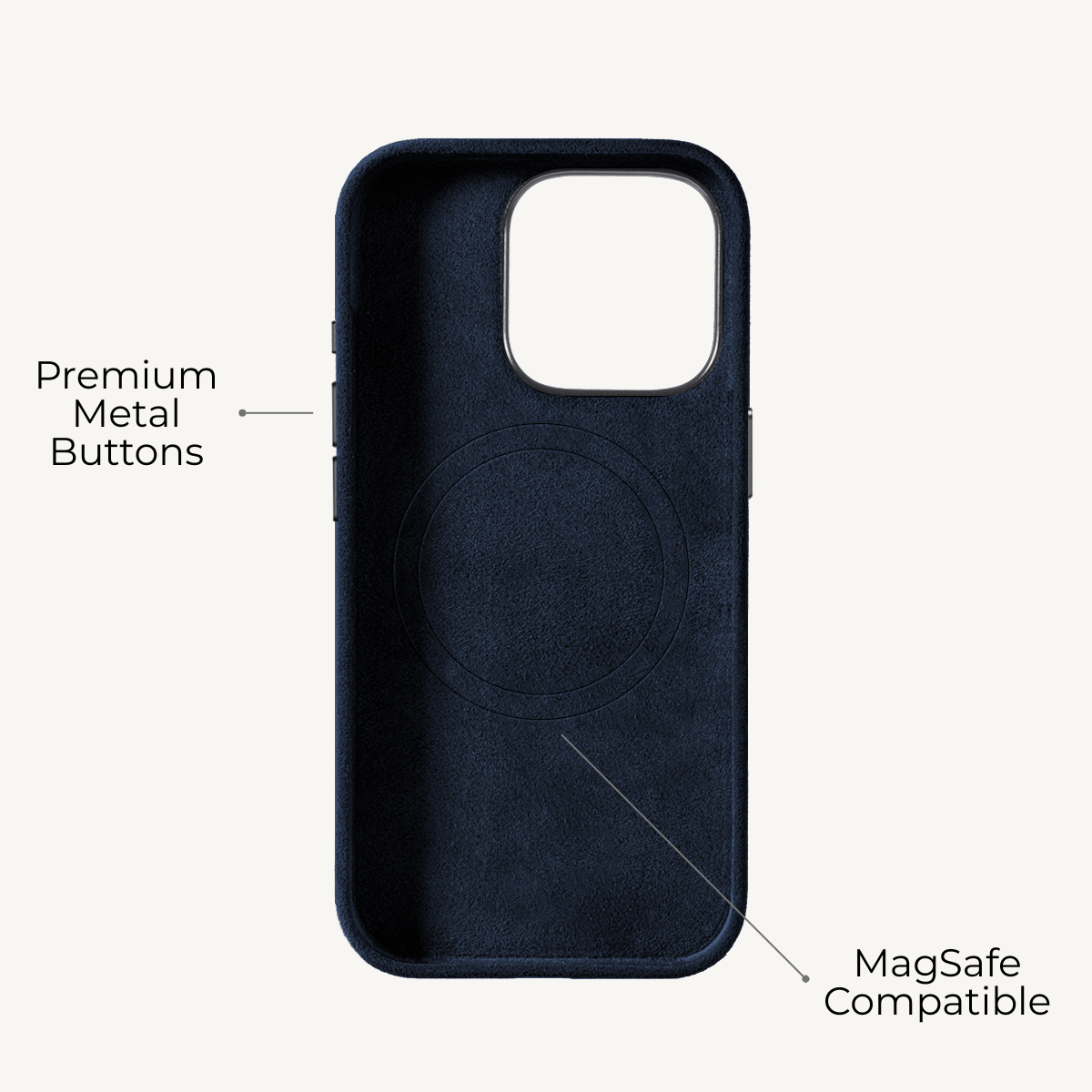iPhone 16 Pro Alcantara Case Navy Blue