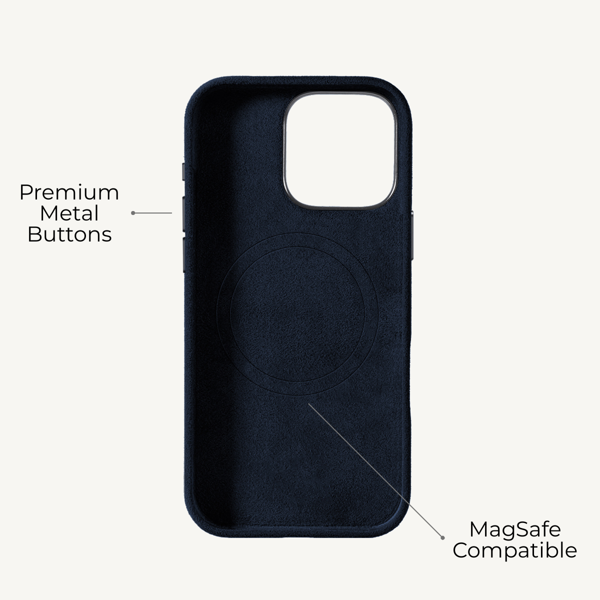 iPhone 16 Pro Max Alcantara Case Navy Blue