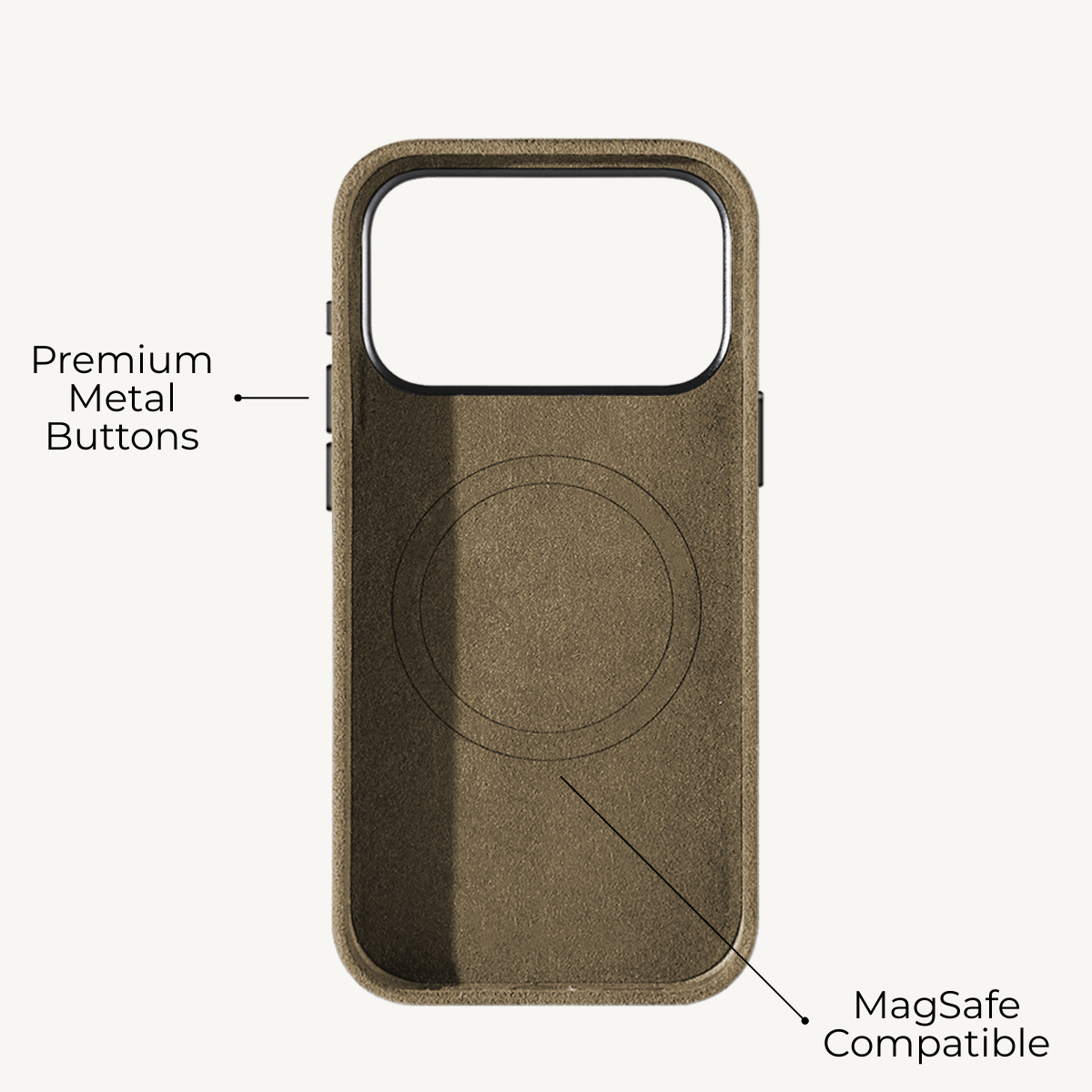 iPhone 17 Pro Max Alcantara Case Taupe