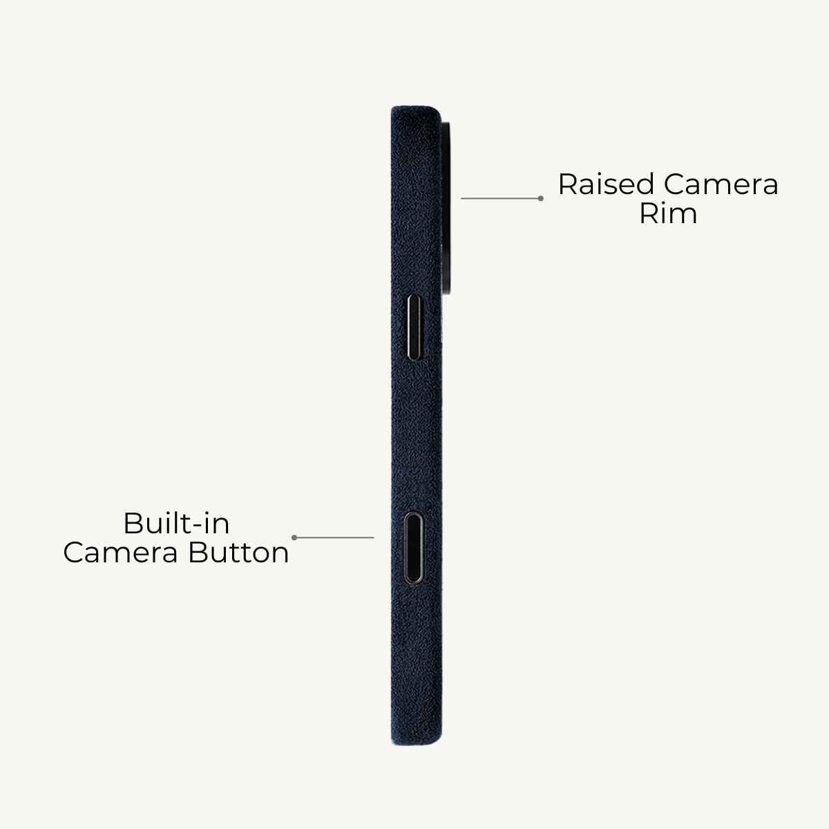 iPhone 16 Pro Max Alcantara Case Navy Blue